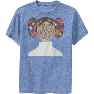 image:imageSTAR WARS Boys Leia Mothers Day Boys Short Sleeve Tee ShirtRoyal Blue Heather