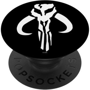 image:imageStar Wars Mandalorian Logo Black And White PopSockets Adhesive PopGripAdhesive PopGrip