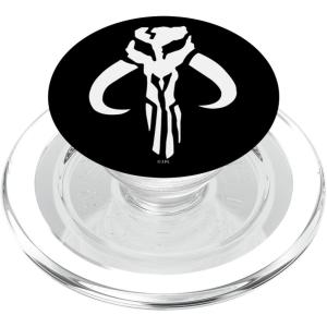 image:imageStar Wars Mandalorian Logo Black And White PopSockets Adhesive PopGripMagnetic PopGrip