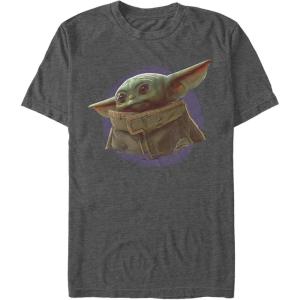 image:imageStar Wars Mens The Mandalorian The Child Purple Swirl TShirtCharcoal Heather