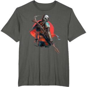 image:imageStar Wars The Mandalorian Battle Ready Bounty Hunter TShirtAsphalt Grey