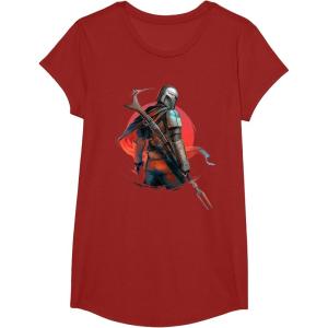 image:imageStar Wars The Mandalorian Battle Ready Bounty Hunter TShirtCranberry Red