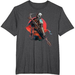 image:imageStar Wars The Mandalorian Battle Ready Bounty Hunter TShirtDark Heather Grey
