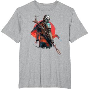image:imageStar Wars The Mandalorian Battle Ready Bounty Hunter TShirtHeather Grey