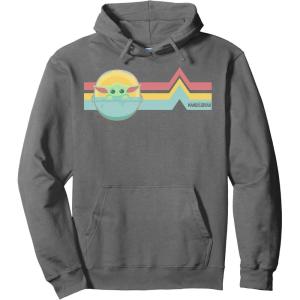 image:imageStar Wars The Mandalorian The Child Rainbow Chest Lines Pullover HoodieAsphalt Grey