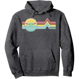 image:imageStar Wars The Mandalorian The Child Rainbow Chest Lines Pullover HoodieDark Heather Grey
