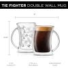 image:imageJoyJolt TIE Fighter Insulated Coffee Mug with Handle 2oz 2 Star Wars Mug Coffee Cups Espresso Cups Tea Cup or Hot Chocolate Glass Cups Borosilicate Glass Mug Double Wall Glass Coffee Mugs Set