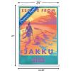 image:imageTrends International Star Wars Jakku  Escape from Jakku Wall Poster 34L x 224W White Framed VersionPremium Print and White Hanger Bundle