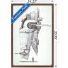 image:imageTrends International Star Wars Saga  Boba Fett  Ship Wall Poster 34L x 224W Premium Unframed VersionMahogany Framed Version