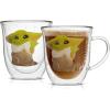 image:imageJoyJolt Mandalorian Mystic Grogu 135oz Coffee Mug Double Wall Mug Set of 2 Large Espresso Cups Cappuccino or Latte Cup Mandalorian Star Wars Mugs Glass Coffee Cup Insulated Coffee Mug