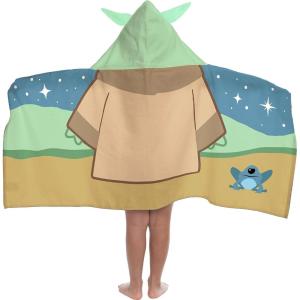 image:imageJay Franco Kids Hooded Towel  22 x 51 Super Soft Bath Wrap with 3D Hood Beach Pool amp Travel Official Licensed Product Multi  The Mandalorian Baby Yoda
