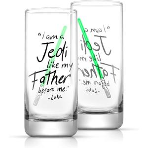 image:imageJoyJolt Star Wars Luke Skywalker Lightsaber Tall Drinking Glass  142 oz  Set of 2Luke Skywalker Green Lightsaber
