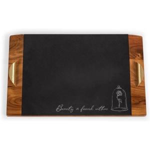 image:imagePicnic TIME Star Wars Darth Vader Covina Acacia and Slate Serving Tray Charcuterie Board Set with Gold Handles Removable Slate Surface Acacia Wood amp Slate Black with Gold AccentsDisney the Beauty  the Beast  Acacia Wood  Slate Black
