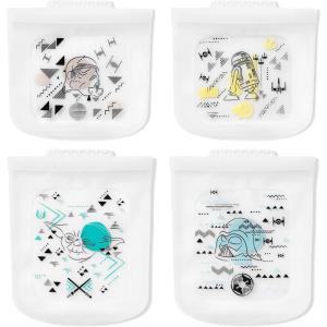 image:imagePyrex Platinum Silicone 4Pc Storage Set 2 Reusable Sandwich Bags 2 Reusable HalfGallon Freezer Bags NonToxic BPAFree Airtight amp LeakProof Microwave Freezer Safe Star Wars4pk Star Wars