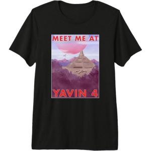 image:imageStar Wars Meet Me At Yavin 4 Poster Premium TShirtBlack