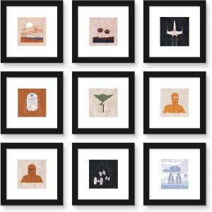 image:imageTrends International Gallery Pops Star Wars Saga  Abstract Art Wall Art Bundle 9Pack Wall Poster 12 x 12 Black Frame VersionBlack Framed Version