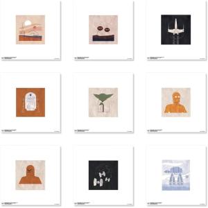 image:imageTrends International Gallery Pops Star Wars Saga  Abstract Art Wall Art Bundle 9Pack Wall Poster 12 x 12 Black Frame VersionUnframed Version