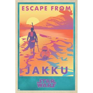 image:imageTrends International Star Wars Jakku  Escape from Jakku Wall Poster 34L x 224W White Framed VersionBlonde Framed Version