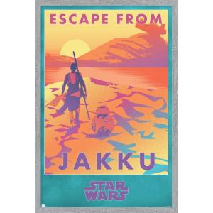 image:imageTrends International Star Wars Jakku  Escape from Jakku Wall Poster 34L x 224W White Framed VersionGray Framed Version
