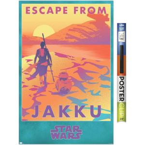 image:imageTrends International Star Wars Jakku  Escape from Jakku Wall Poster 34L x 224W White Framed VersionPremium Poster  Clip Bundle