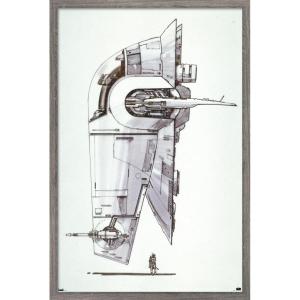image:imageTrends International Star Wars Saga  Boba Fett  Ship Wall Poster 34L x 224W Premium Unframed VersionBarnwood Framed Version