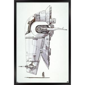 image:imageTrends International Star Wars Saga  Boba Fett  Ship Wall Poster 34L x 224W Premium Unframed VersionBlack Framed Version