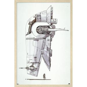 image:imageTrends International Star Wars Saga  Boba Fett  Ship Wall Poster 34L x 224W Premium Unframed VersionBlonde Framed Version