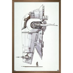 image:imageTrends International Star Wars Saga  Boba Fett  Ship Wall Poster 34L x 224W Premium Unframed VersionBronze Framed Version