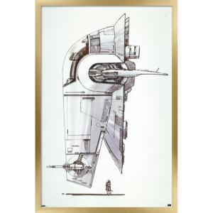 image:imageTrends International Star Wars Saga  Boba Fett  Ship Wall Poster 34L x 224W Premium Unframed VersionGold Framed Version