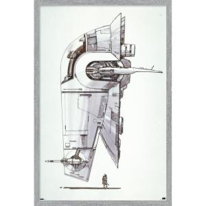 image:imageTrends International Star Wars Saga  Boba Fett  Ship Wall Poster 34L x 224W Premium Unframed VersionGray Framed Version