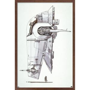 image:imageTrends International Star Wars Saga  Boba Fett  Ship Wall Poster 34L x 224W Premium Unframed VersionMahogany Framed Version
