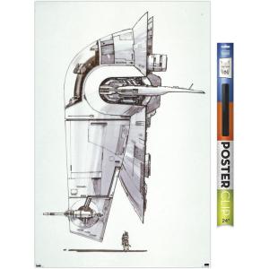 image:imageTrends International Star Wars Saga  Boba Fett  Ship Wall Poster 34L x 224W Premium Unframed VersionPremium Poster  Clip Bundle