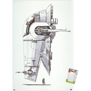 image:imageTrends International Star Wars Saga  Boba Fett  Ship Wall Poster 34L x 224W Premium Unframed VersionPremium Poster  Mount Bundle