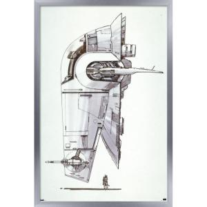 image:imageTrends International Star Wars Saga  Boba Fett  Ship Wall Poster 34L x 224W Premium Unframed VersionSilver Framed Version