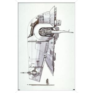 image:imageTrends International Star Wars Saga  Boba Fett  Ship Wall Poster 34L x 224W Premium Unframed VersionWhite Framed Version