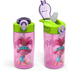 image:imageZak Designs Baby Yoda Kids Durable Plastic Spout Cover And Builtin Carrying Loop LeakProof Water Design For Travel 16oz 2pc Set Grogu Bottle 2pk Star WarsTrolls 2 Bottle 2pk