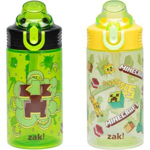 image:imageZak Designs Baby Yoda Kids Durable Plastic Spout Cover And Builtin Carrying Loop LeakProof Water Design For Travel 16oz 2pc Set Grogu Bottle 2pk Star WarsMinecraft Creeper
