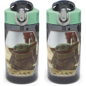 image:imageZak Designs Baby Yoda Kids Durable Plastic Spout Cover And Builtin Carrying Loop LeakProof Water Design For Travel 16oz 2pc Set Grogu Bottle 2pk Star WarsBaby Yoda Bottle 2pk