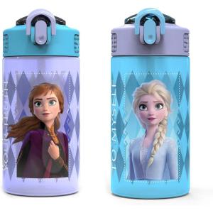 image:imageZak Designs Baby Yoda Kids Durable Plastic Spout Cover And Builtin Carrying Loop LeakProof Water Design For Travel 16oz 2pc Set Grogu Bottle 2pk Star WarsElsa  Anna Frozen 2