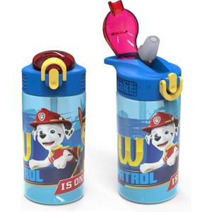 image:imageZak Designs Baby Yoda Kids Durable Plastic Spout Cover And Builtin Carrying Loop LeakProof Water Design For Travel 16oz 2pc Set Grogu Bottle 2pk Star WarsPaw Patrol Marshall Bottle 2pk