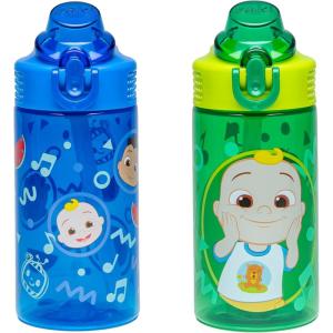 image:imageZak Designs Baby Yoda Kids Durable Plastic Spout Cover And Builtin Carrying Loop LeakProof Water Design For Travel 16oz 2pc Set Grogu Bottle 2pk Star WarsCoComelon JJ  Cody