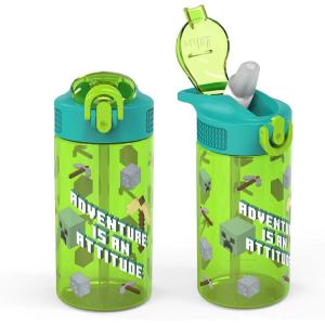 image:imageZak Designs Baby Yoda Kids Durable Plastic Spout Cover And Builtin Carrying Loop LeakProof Water Design For Travel 16oz 2pc Set Grogu Bottle 2pk Star WarsMinecraft Bottle 2pk