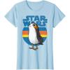 image:imageStar Wars Last Jedi Porg Retro Stripes Logo Graphic TShirt TShirtBaby Blue