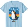 image:imageStar Wars Last Jedi Porg Retro Stripes Logo Graphic TShirt TShirtBaby Blue