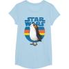 image:imageStar Wars Last Jedi Porg Retro Stripes Logo Graphic TShirt TShirtBaby Blue