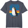 image:imageStar Wars Last Jedi Porg Retro Stripes Logo Graphic TShirt TShirtHeather Blue
