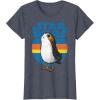 image:imageStar Wars Last Jedi Porg Retro Stripes Logo Graphic TShirt TShirtHeather Blue