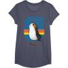 image:imageStar Wars Last Jedi Porg Retro Stripes Logo Graphic TShirt TShirtHeather Blue