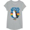 image:imageStar Wars Last Jedi Porg Retro Stripes Logo Graphic TShirt TShirtHeather Grey