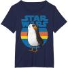 image:imageStar Wars Last Jedi Porg Retro Stripes Logo Graphic TShirt TShirtNavy Blue